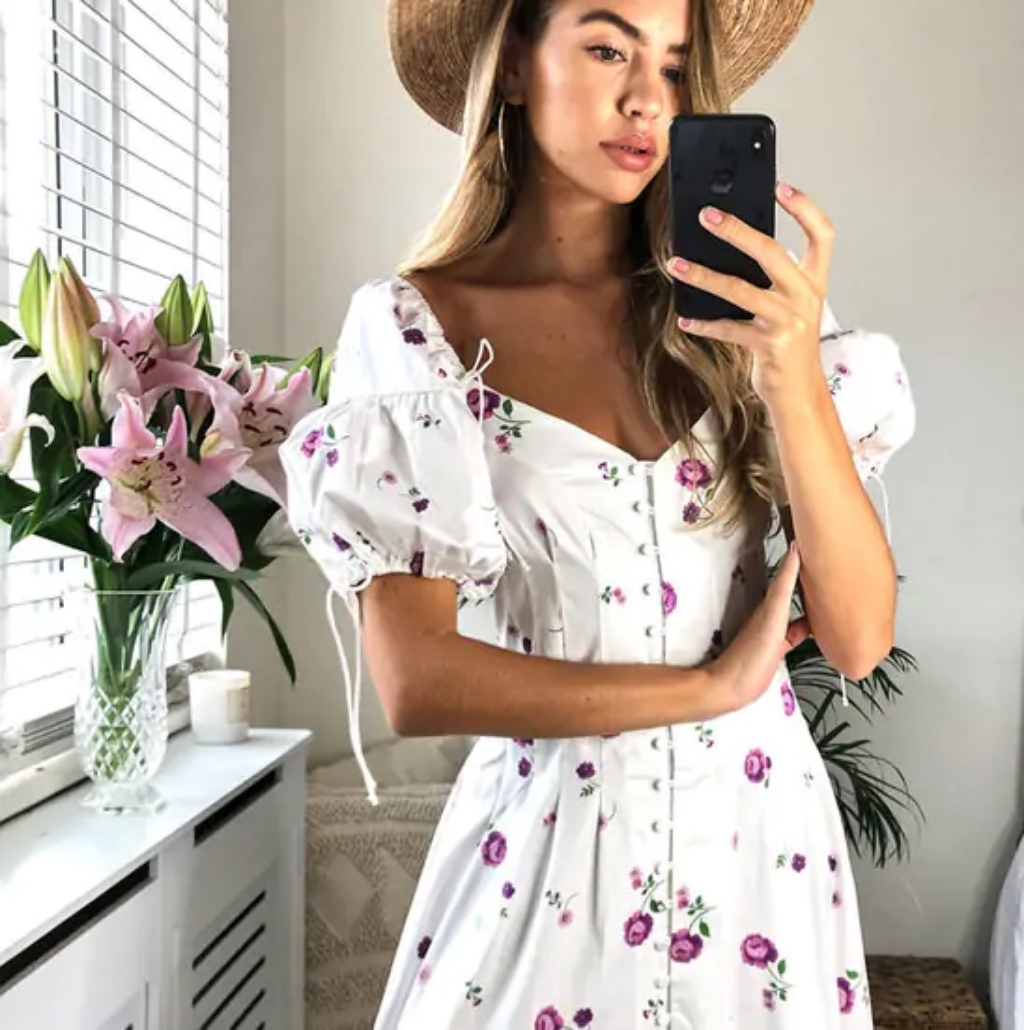 Fl+L Violet Button Midi Dress